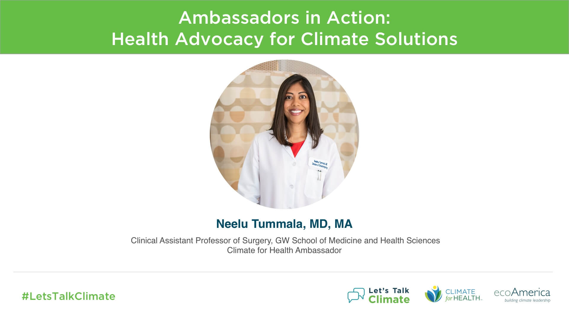 Watch Now, “Ambassadors in Action: Health Advocacy for Climate Solutions”