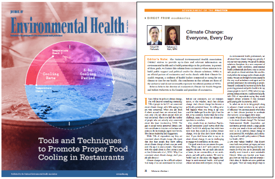 New Article in the Journal of Environmental Health, “Climate Change: Everyone, Every Day”