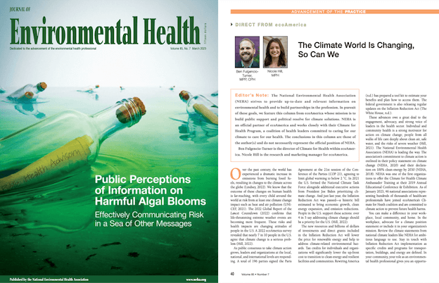 New Article in the Journal of Environmental Health, “The Climate World Is Changing, So Can We”
